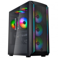 Gabinete Gamer Silverstone Fara 511Z, ARGB, Mid Tower, Vidro Temperado, ATX, Sem Fonte, Com 3 Fans, SST-FA511Z-BG