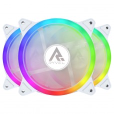 Kit Fan Com 3 Unidades Ryvel Luna White, ARGB, 120mm, Com Controladora, Branco, RY-FN-LN-WT - Open Box