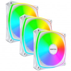 Kit Fan Montech RX120 Pro ARGB 120mm Reverse Branco | Terabyte
