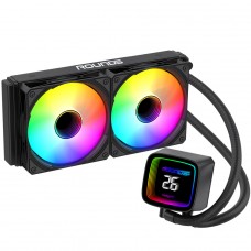 Water Cooler Round5 Boreah Black, ARGB, 240mm, Com Display, Intel-AMD, PWM, Preto, R5-WC-BOREAH-240B-2234 - Open Box