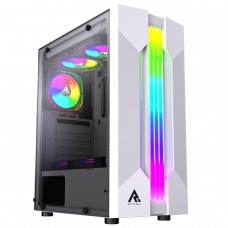 Gabinete Gamer Ryvel Infinity, Mid Tower, Acrílico, ATX, Sem Fonte, Sem Fan, Branco, LC-58 WHITE