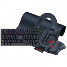 Combo Gamer SuperFrame 4 em 1, Headset, Mouse, Mousepad, Magnus Black e Teclado Leap