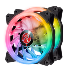 Kit Fan com 2 Unidades Raijintek Iris 12 RBW ADD-2, ARGB, 120mm