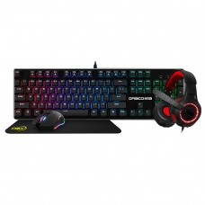 Combo Gamer KWG Draco E1A 4 Em 1, Teclado, Mouse, Headset e Mousepad, DRACO E1A A-IN-1 COMBO (US) - Open Box