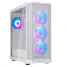 Gabinete Gamer SilverStone Fara 514X, ARGB, Mid Tower, Vidro Temperado, ATX, Com 4 Fans, Branco, SST-FA514X-WG