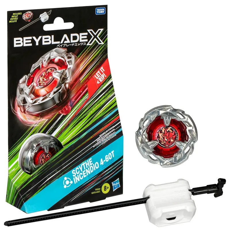 Pião Beyblade X Scythe Incendio com Lançador - Hasbro