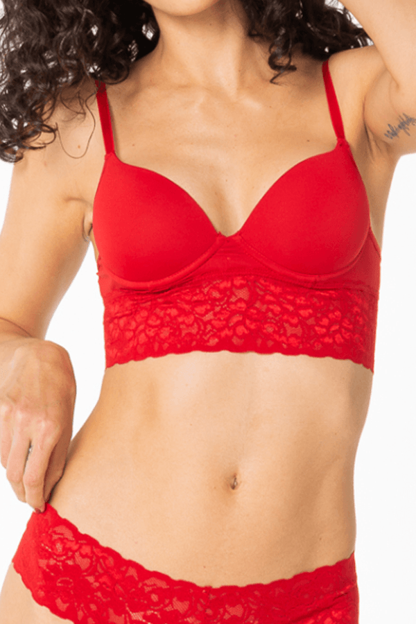 Sutiã Com Bojo Adulto Renda Flores Trifil Tamanho: 40 | Cor: Vermelho