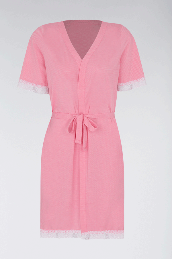 Robe Romântico Listrado Trifil LD Tamanho: G | Cor: Rosa Light