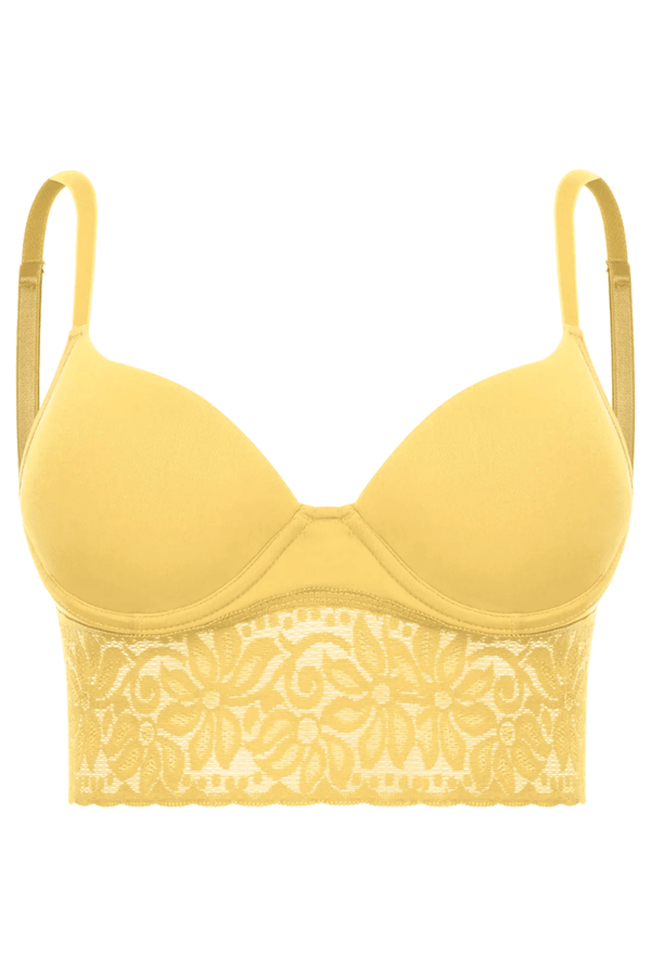 Sutiã Com Bojo Adulto Renda Flores Trifil LD Tamanho: 42 | Cor: Amarelo Pequi