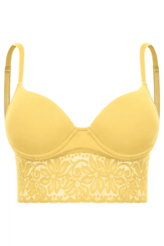 Sutiã Com Bojo Adulto Renda Flores Trifil LD Tamanho: 42 | Cor: Amarelo Pequi