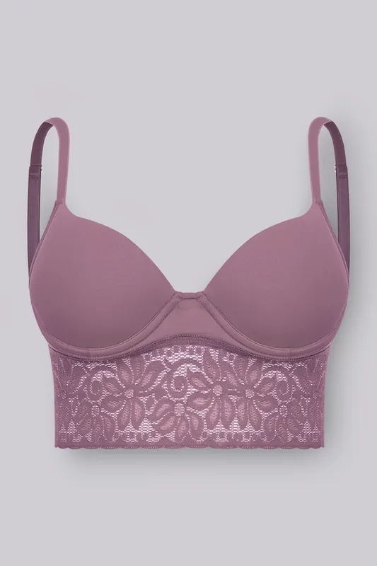 Sutiã Com Bojo Adulto Renda Flores Trifil Tamanho: 40 | Cor: Mousse