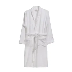 Roupão 100% Algodão Masculino Barone Branco GG