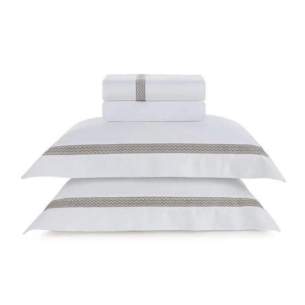 Jogo de Cama King 300 Fios Morelli Branco/Marrone