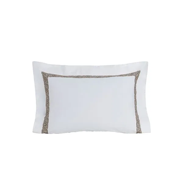 Fronha avulsa 300 Fios Rosaria Branco/Marrone