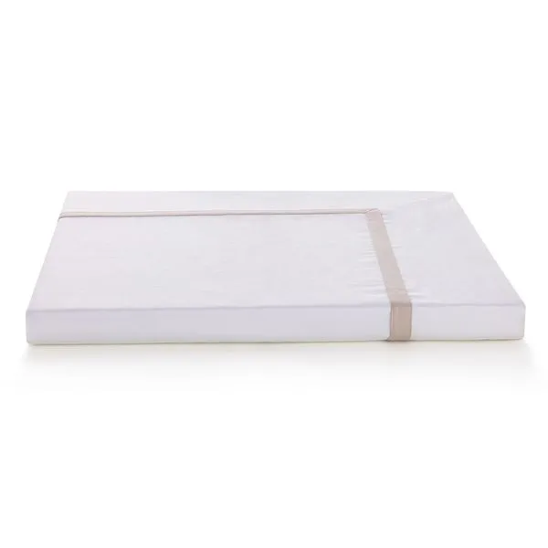 Duvet King 300 Fios Cetim Algodão Egípcio Vercelli Branco/Rose