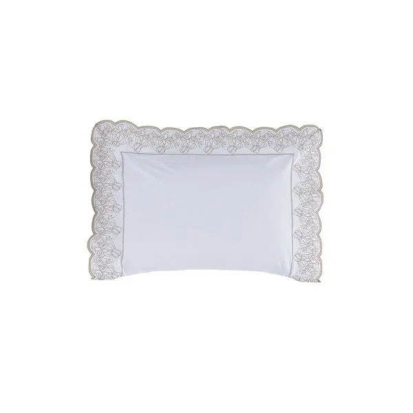Fronha 300 Fios Algodão Egípcio Cascine Branco/Legno