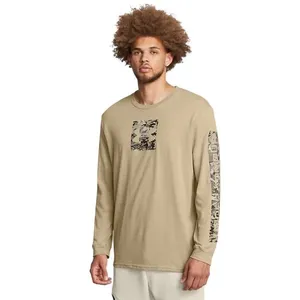Camiseta Sportstyle Masculina Under Armour Camo Boxed Manga Longa GG Bege