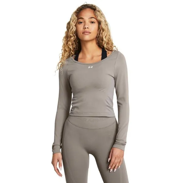 Camiseta Manga Longa de Treino Feminino Under Armour Vanish Seamless G Marrom