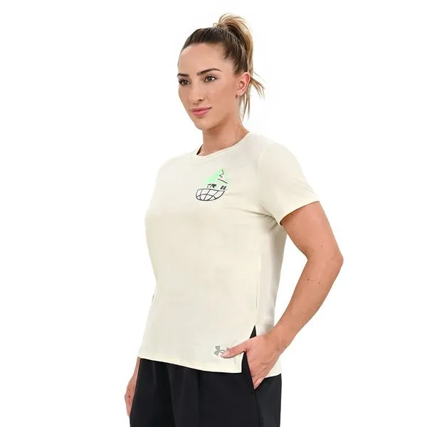 Camiseta de Trilha Feminina Under Armour Launch Trail G Cinza