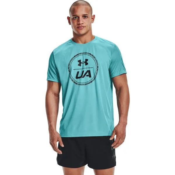 Camiseta de Corrida Masculina Under Armour Stride Graphic SS G Azul