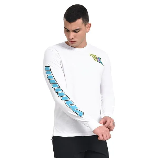 Camiseta Manga Longa Masculina Under Armour Run Anywhere G Branco