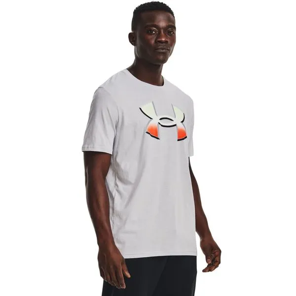 Camiseta de Treino Masculina Under Armour Big Logo 2.0 SS Lam 2GG Cinza