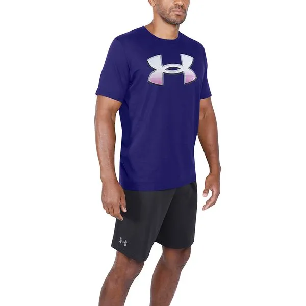 Camiseta de Treino Masculina Under Armour Big Logo 2.0 SS Lam 3GG Azul