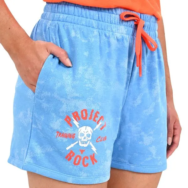 Shorts Feminino Project Rock Under Armour Terry 2GG Azul