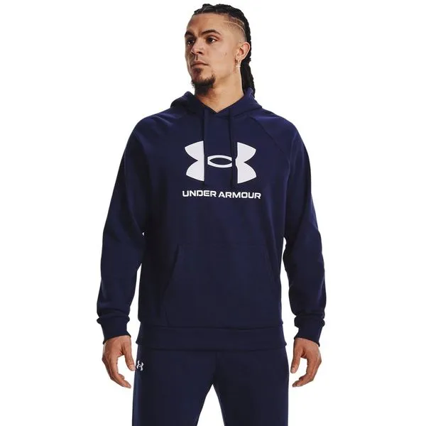Blusa Manga Longa de Treino Masculina Under Armour Rival Fleece 2GG Azul
