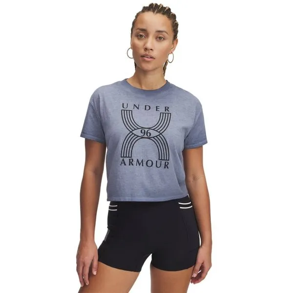 Camiseta Manga Curta UA Run 96 Graphic SS M Cinza