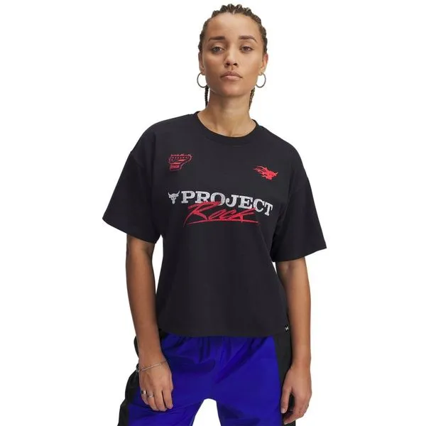 Camiseta Sportstyle Under Armour Project Rock Boxy Feminina P Preto