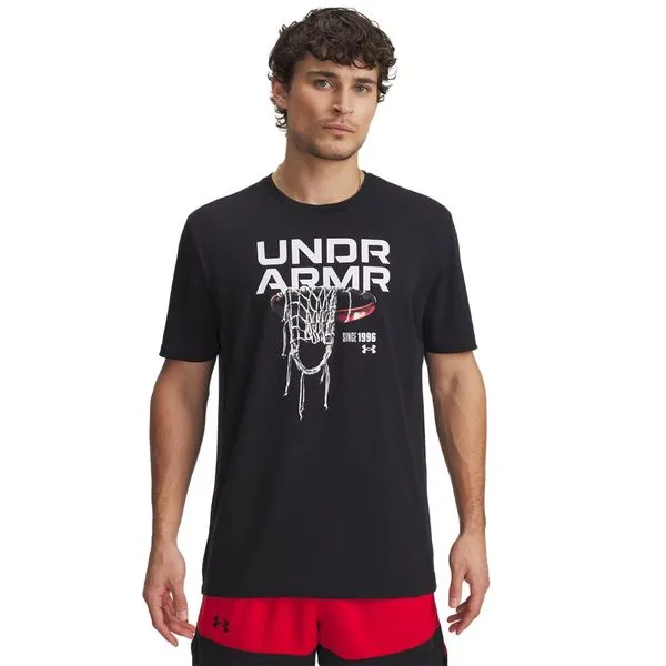 Camiseta de Basquete Under Armour Hoops Net Masculina P Preto