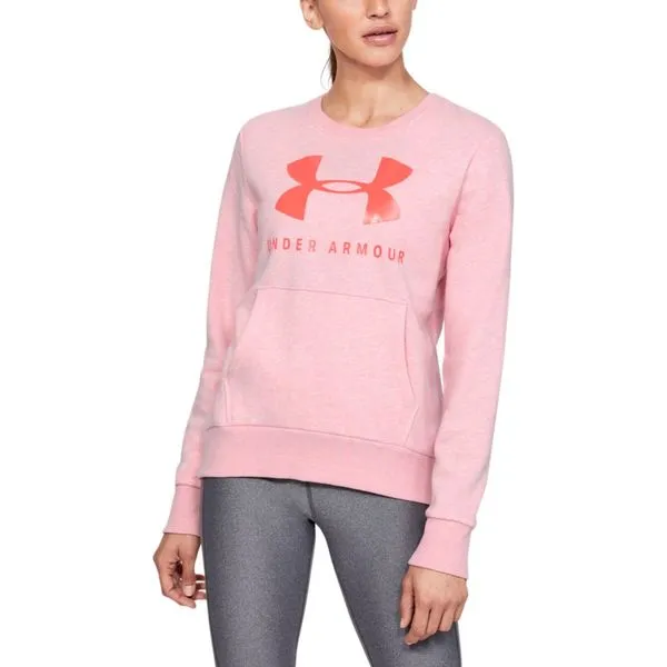 Moletom de Treino Feminino Favorite Fleece Sportstyle Graphic Crew 12.1 Under Armour PP Rosa