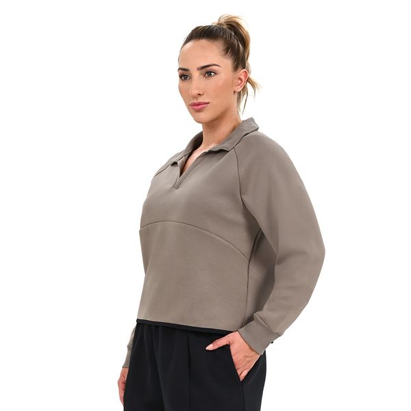Moletom Feminino Under Armour Unstoppable Rugby Fleece G Bege