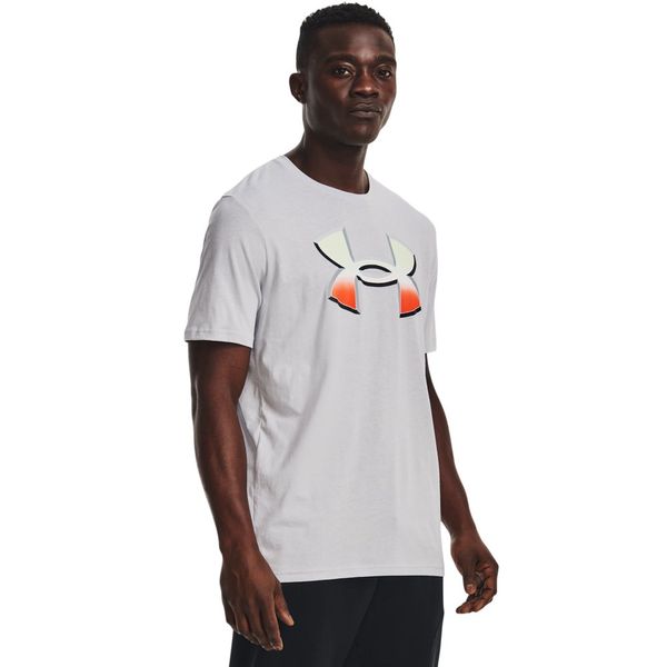 Camiseta de Treino Masculina Under Armour Big Logo 2.0 SS Lam G Cinza