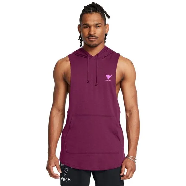 Colete de Treino Masculino Under Armour Project Rock Hoodie 2GG Roxo