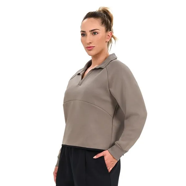 Moletom Feminino Under Armour Unstoppable Rugby Fleece 2GG Bege
