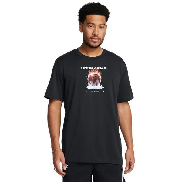 Camiseta de Basquete Masculina Under Armour Fire Ice M Preto