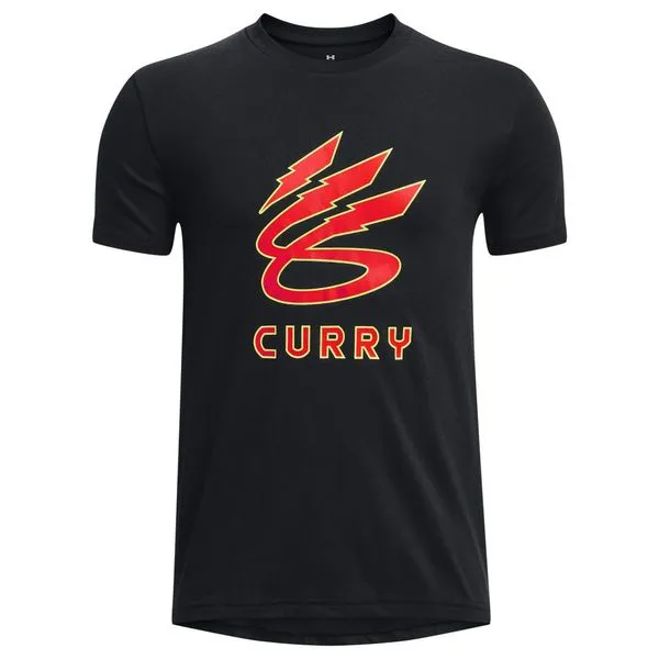 Camiseta de Treino Infantil Under Armour Curry Lightning Logo 8 Preto