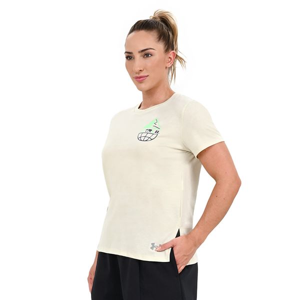 Camiseta de Trilha Feminina Under Armour Launch Trail PP Cinza