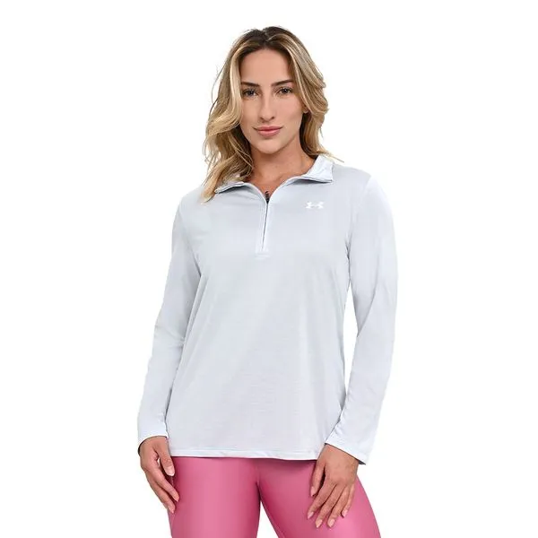 Moletom de Treino Feminino Under Armour Tech 1/2 Zip G Cinza