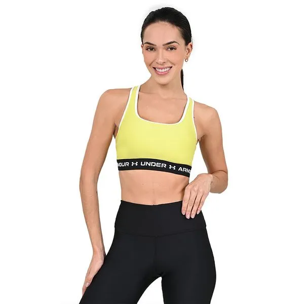 Top de Treino Feminino Under Armour Crossback Mid G Verde