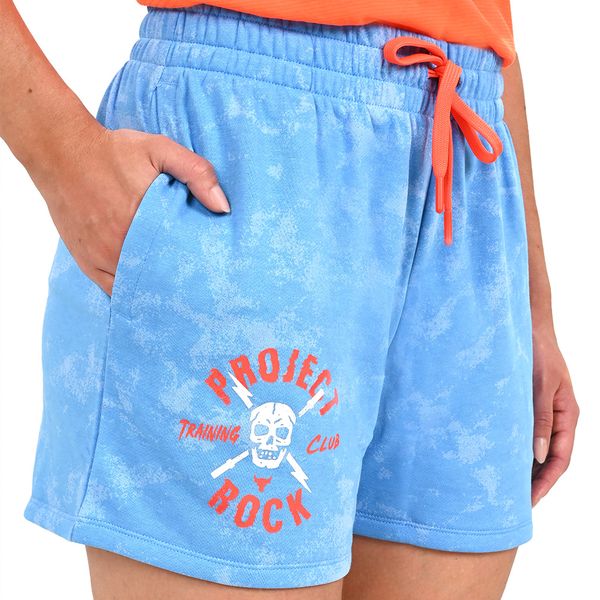 Shorts Feminino Project Rock Under Armour Terry P Azul