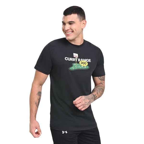 Camiseta Masculina Under Armour Curry Range Heavyweight P Preto