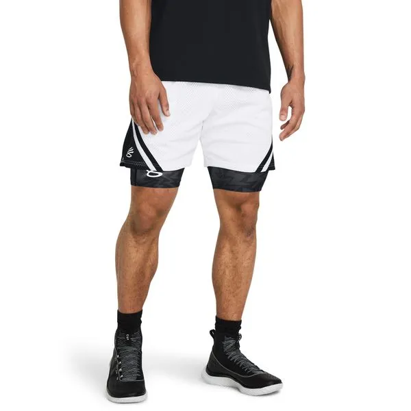 Short de Basquete Under Armour Curry Mesh 4 P Branco