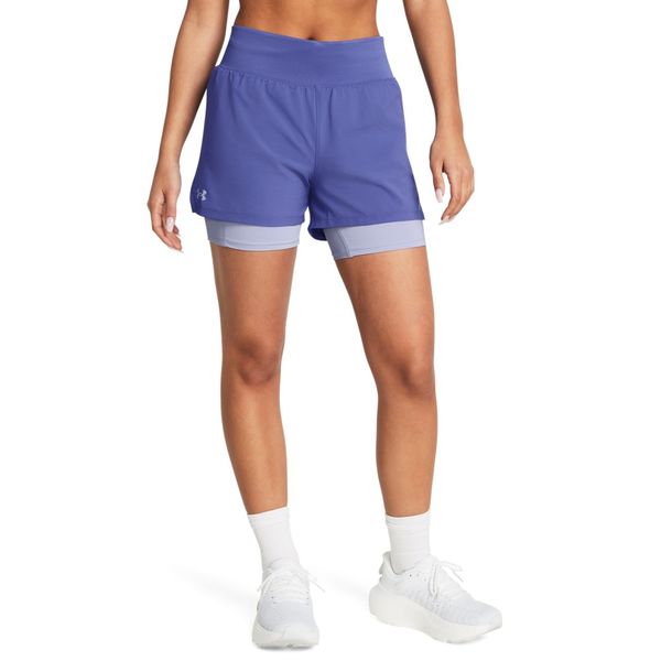 Shorts 2 em 1 de Treino Feminino Under Armour Run Stamina M Roxo