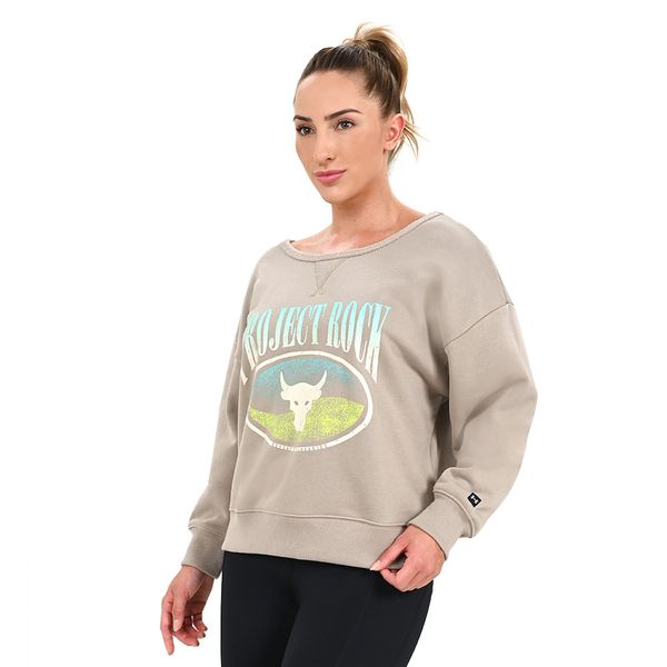 Moletom Feminino Under Armour Project Rock Heavyweight Terry M Marrom
