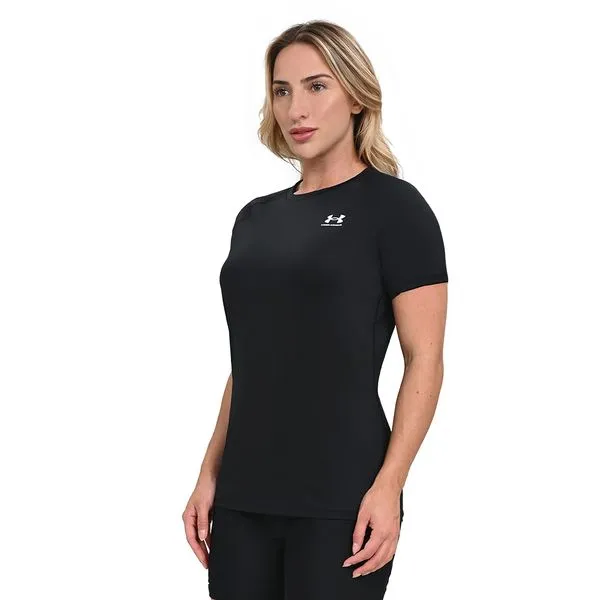 Camiseta de Compressão Feminina Under Armour HeatGear Authentics M Preto