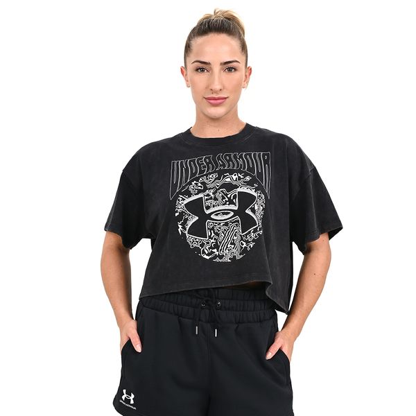 Camiseta Cropped de Treino Feminina Under Armour Dusk to Dawn GG Preto