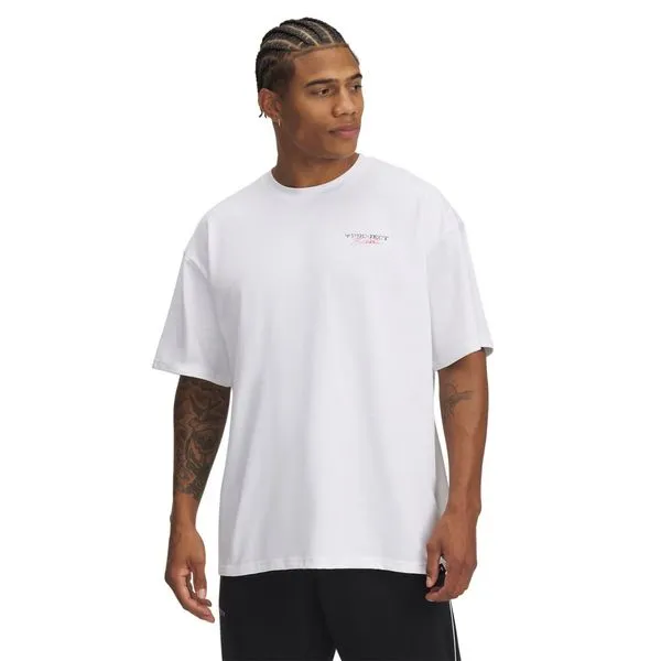 Camiseta Sportstyle Under Armour Project Rock Heavyweight Masculina M Branco